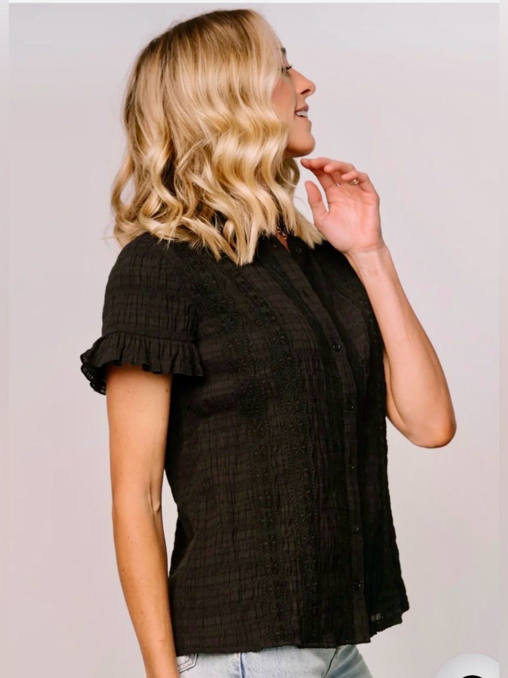 Baltic Born puff sleeve lace blouse NWOT